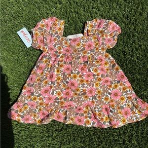 NWT Cat & Jack Floral Dress w Built-In Bloomers Girls SZ 18M